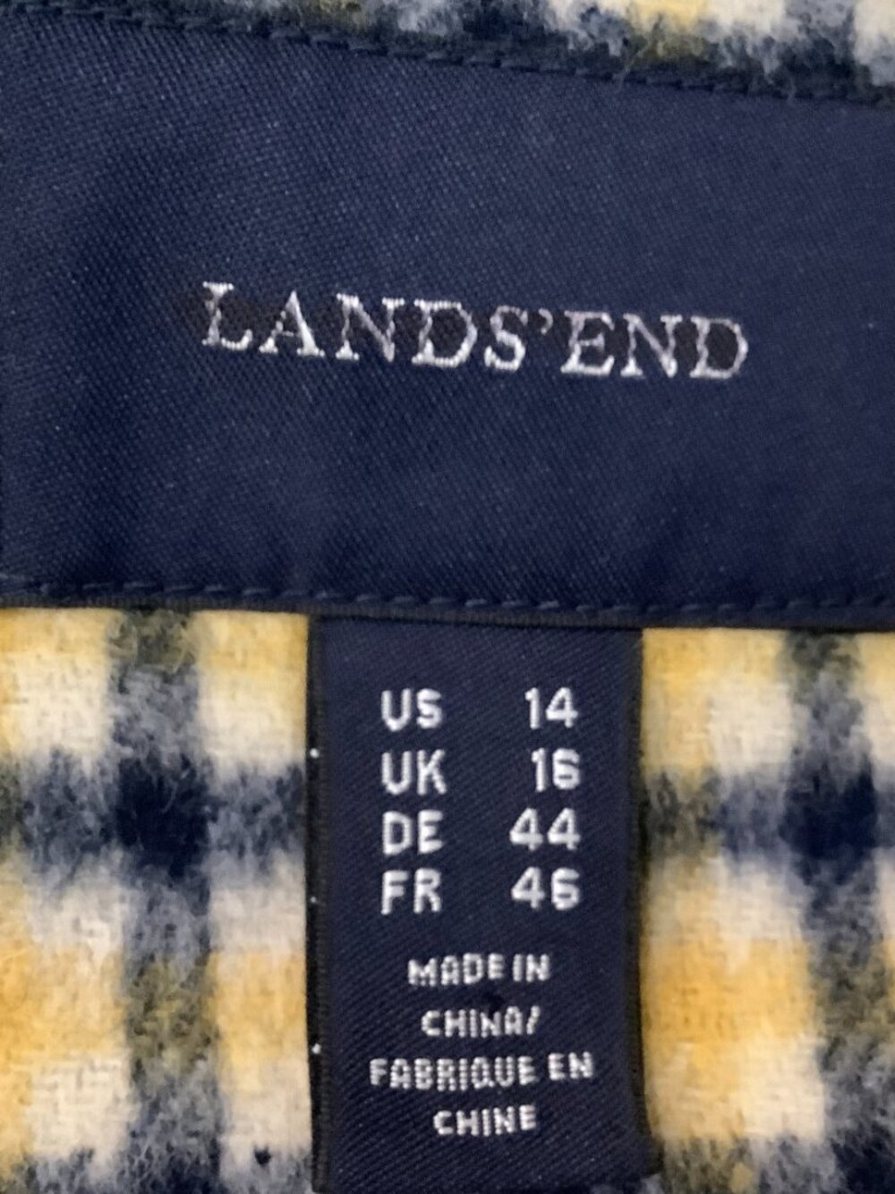 Navy Wool Jacket  Lands'End  Sz 14 Dark Navy Preppy Classic Relaxed Fit Trendy - Picture 9 of 10